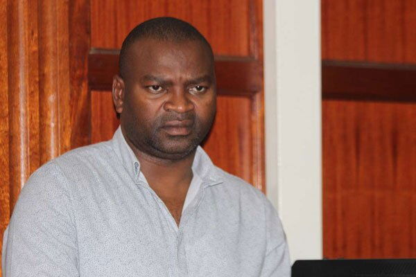 Former Sports Cabinet Secretary Rashid Echesa in the dock at the Milimani Law Courts on Monday, February 17
