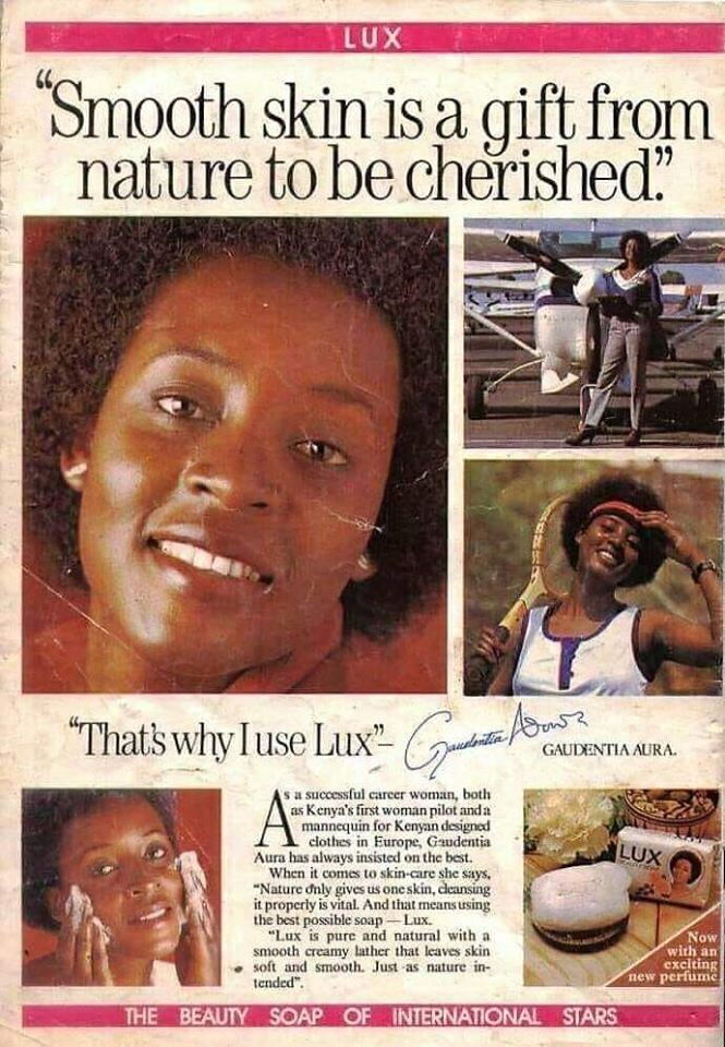 A photo of Gaudencia Aura modelling for lux, photo undated.
