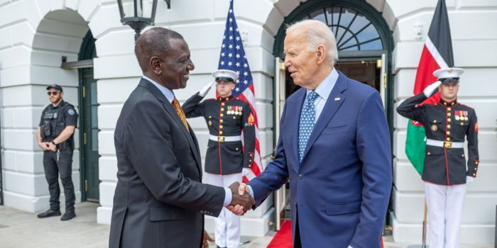 Presidents William Ruto and Joe Biden during his arrival at the White House, 2024. Photo PSC