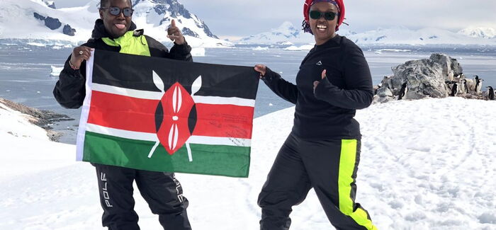 Wamuyu and Dos at the Antarctica in July 2019.