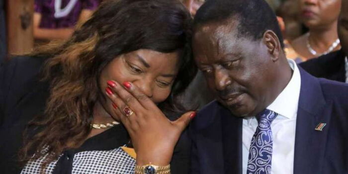 Raila Odinga with his wife Ida. Miudavadi alleged that the opposition's families were threatened with Visa bans by foreign nations