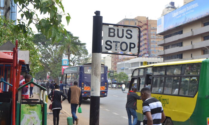 A bust stop in Nairobi's Kenyatta Avenue