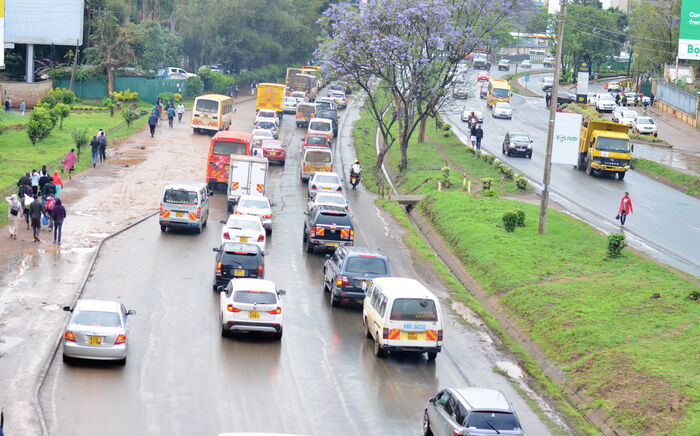 Busy traffic along a Nairobi highway