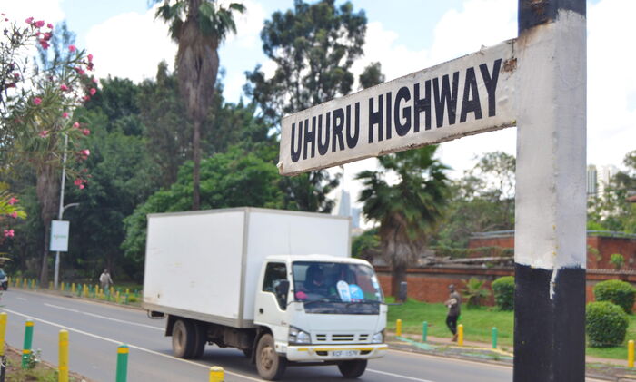 Uhuru Highway signpost