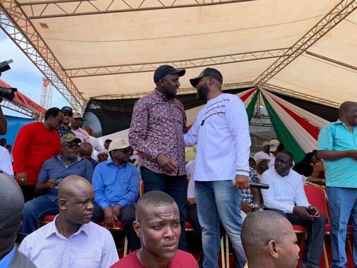 Kipchumba Murkomen with Hassan Joho in Mombasa's BBI rally