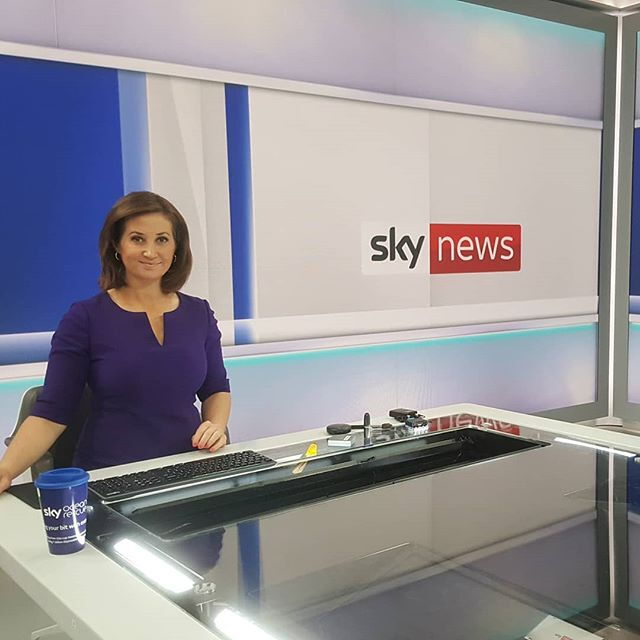 Sky News anchor Kimberley Leonard presenting a past bulletin