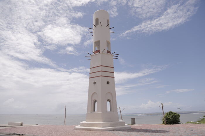 One of the three pigeon towers at the Mama Ngina waterfront. The towers are named after the three communities from the area.