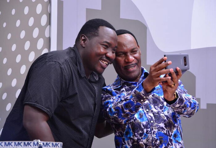 Citizen TV's Willis Raburu and KFCB boss Ezekial Mutua