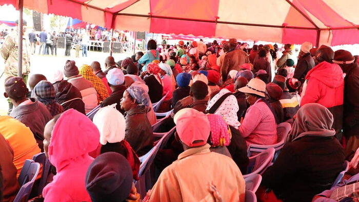 Residents of Tharaka Nthi at a function on Saturday, November 23