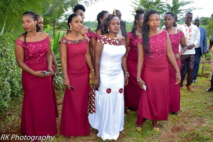 Florence Jepkorir Chemeto(in white) during her wedding on Friday, December 13, 2019.