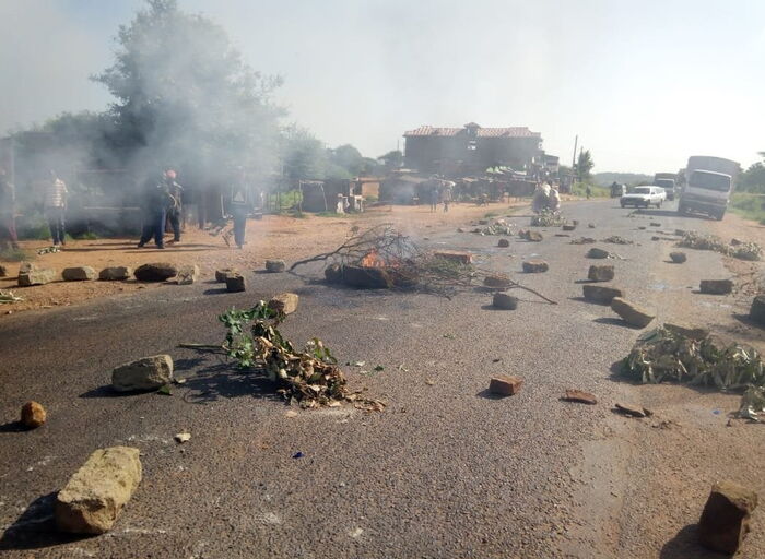 A section of Kitui Road that was closed of by protestors on January 20, 2020.