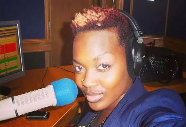 Angela Angwenyi in the studio. She worked at Nation FM as the host of the morning show. Photo: Daily Nation.