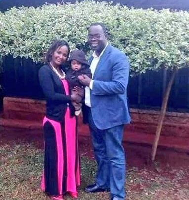 Anne Thumbi with the late Ken Okoth and their son. She was spotted supporting McDonald Mariga despite Ken's brother Imran being in the Kibra race