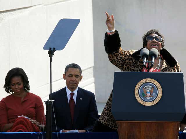The queen of soul Aretha Franklin With the Obama's at a White House event.