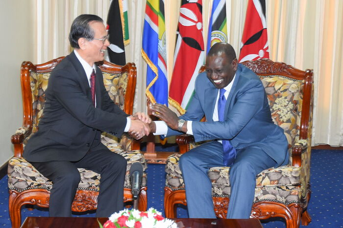 Deputy President William Ruto holds a consultative meeting with the Japanese Ambassador to Kenya Ryoichi at his Harambee House Office on August 21, 2019