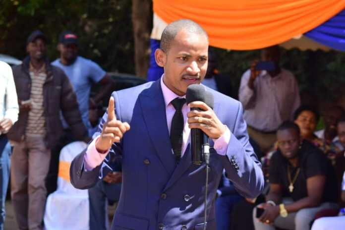 File image of Babu Owino addressing a political rally