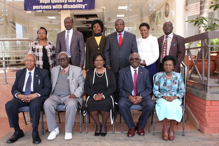 Josephine Sinyo (Top 3rd Left) along with other members of the board of trustees at the National Fund for the Disabled of Kenya (NFDK).