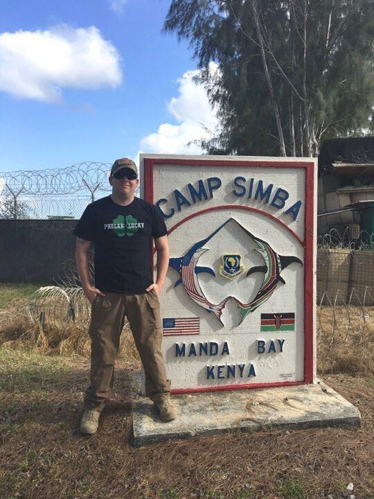 A US national at Camp Simba, Manga Bay, Lamu.