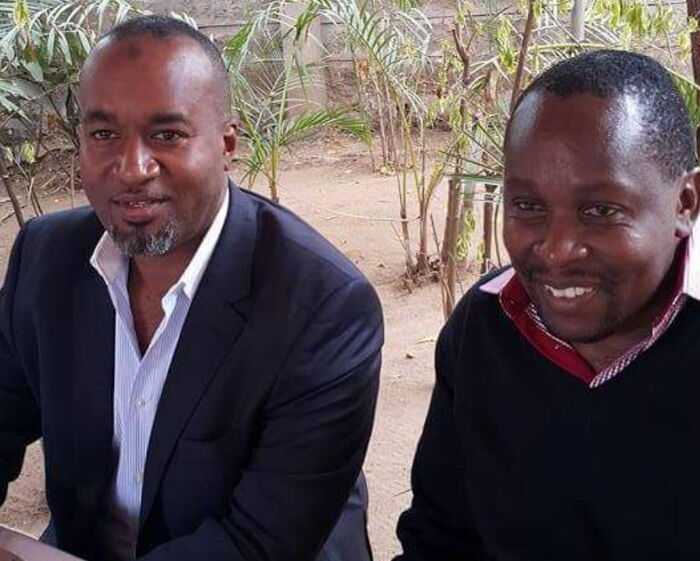 Richard Chacha with Mombasa Governor Ali Hassan Joho in Mombasa 2015, after he confirmed his appointment as the director of communication in Mombasa county.