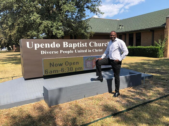 Chamwada outside a Kenyan church in New Jersey on October 7, 2019.