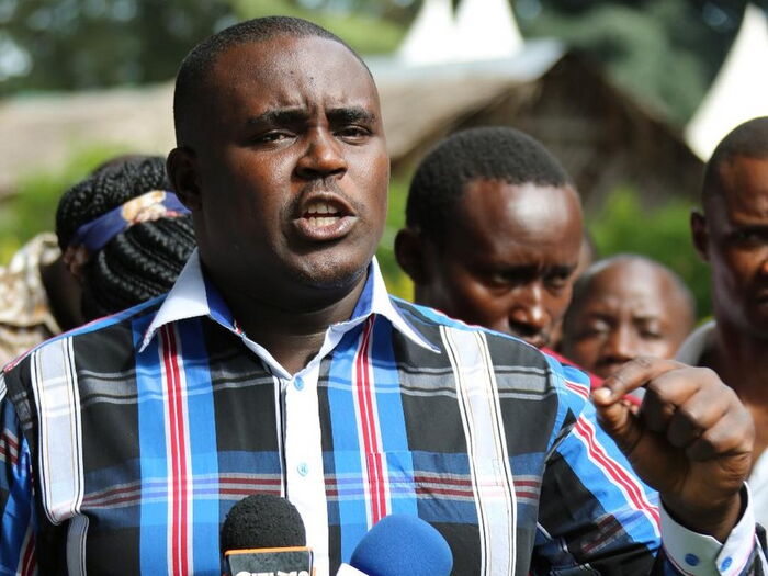 Kakamega Senator Cleophas Malala making an address. On Sunday, November 17, ODM declared that it was ready to offer him a direct ticket should ANC expel him.