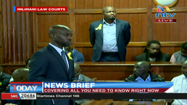 Moses Kuria appears at the Milimani Law Courts on Monday, January 13.