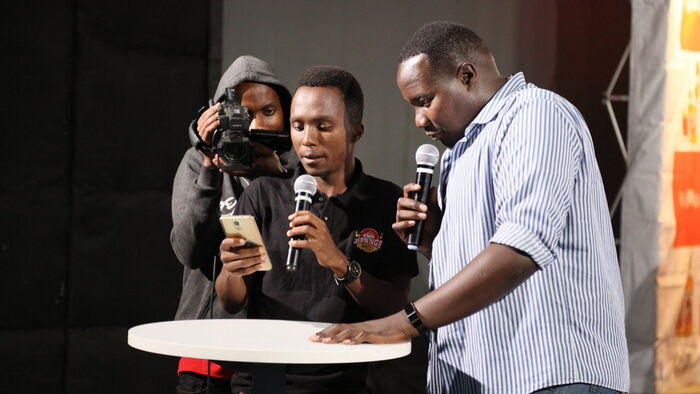 Citizen TV presenters Willis Raburu (right) and Kimani Mbugua who will form part of an all-boys pannel at Hot 96.