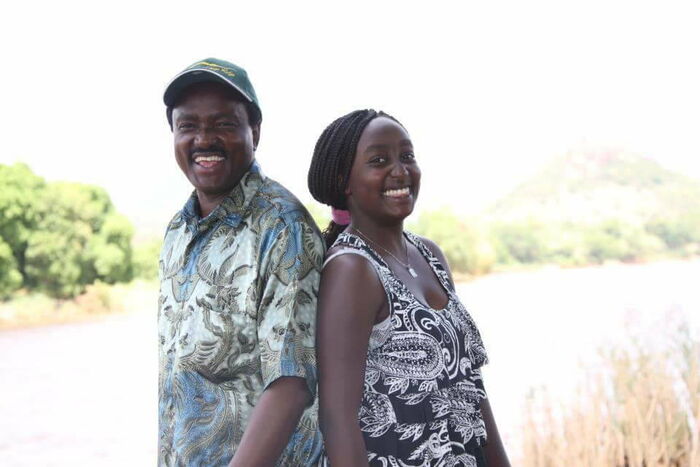 Damarie Kalonzo and her father in a 2017 Facebook post from Kalonzo Musyoka wishing her a happy birthday.