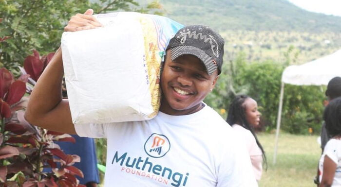 David Muthengi hard at work for the Muthengi Foundation.
