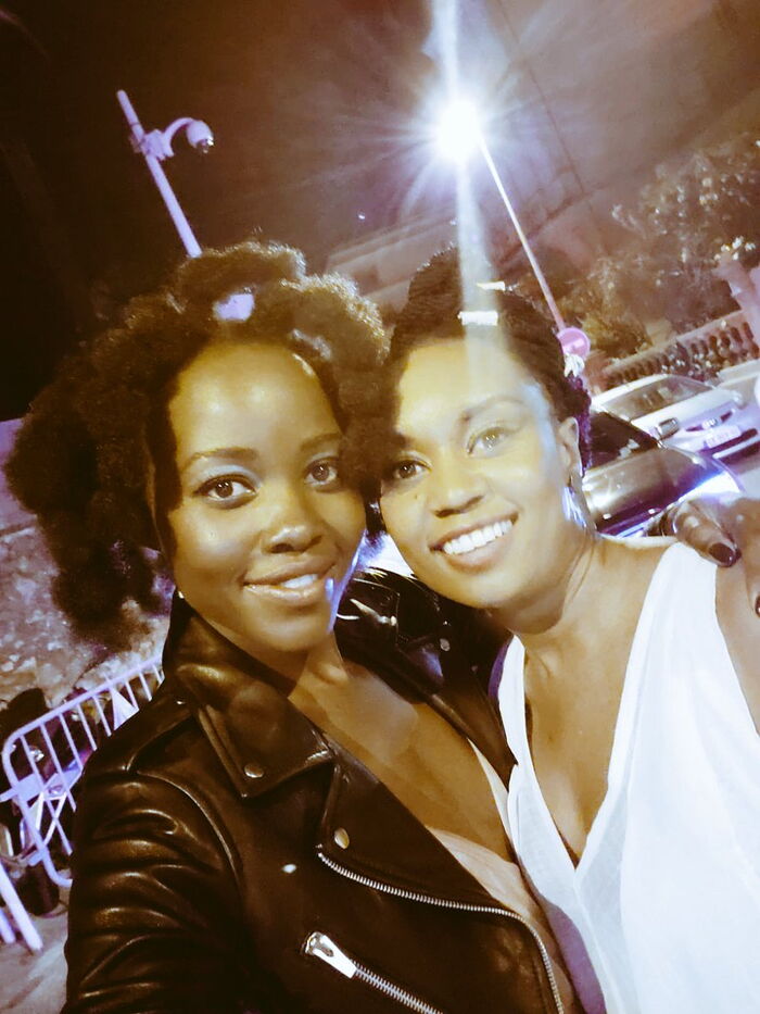 Popular actor Lupita Nyong'o and Wanuri Kahiu during the 71st Cannes Film Festivals in May 2018