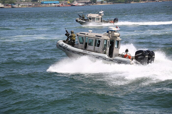 Display of the Kenya Navy in-shore patrol boat.