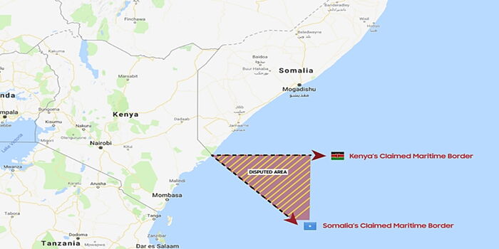 A detailed map showing the points of dispute between Kenya and Somalia. Photo: Daily Nation.