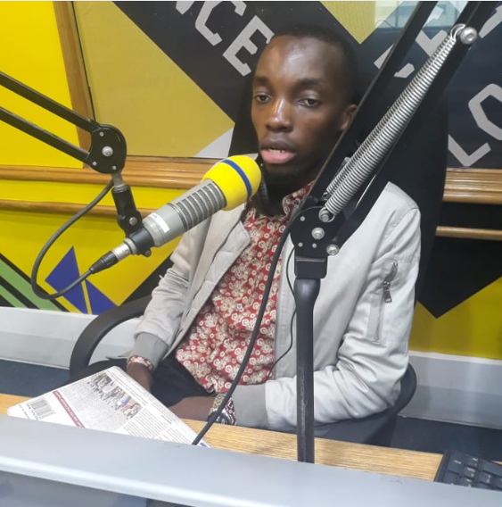 Dr. King'ori during the first show of Nation FM. King'ori will be hosting the Morning fix Show together with Cate Rari.