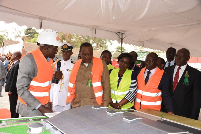 President Uhuru at the National Employment Authority stand during the Nairobi trade fair in October 2019.