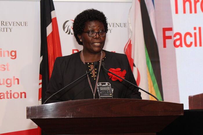 KRA Commissioner for Domestic Taxes Elizabeth Meyo speaking during the KRA 2019 tax payer month in October 7 at Nairobi.