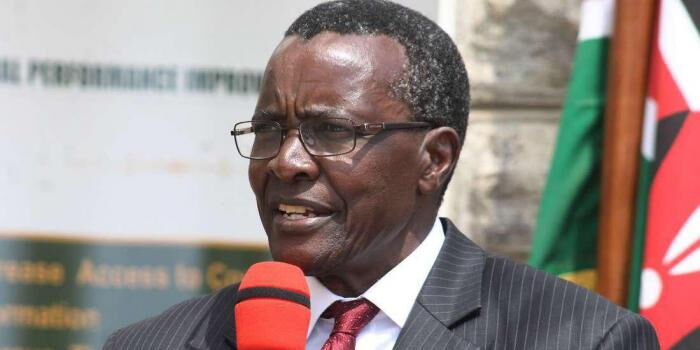 Chief Justice David Maraga addressing the media at the Judiaciary Headquarters in November 2019