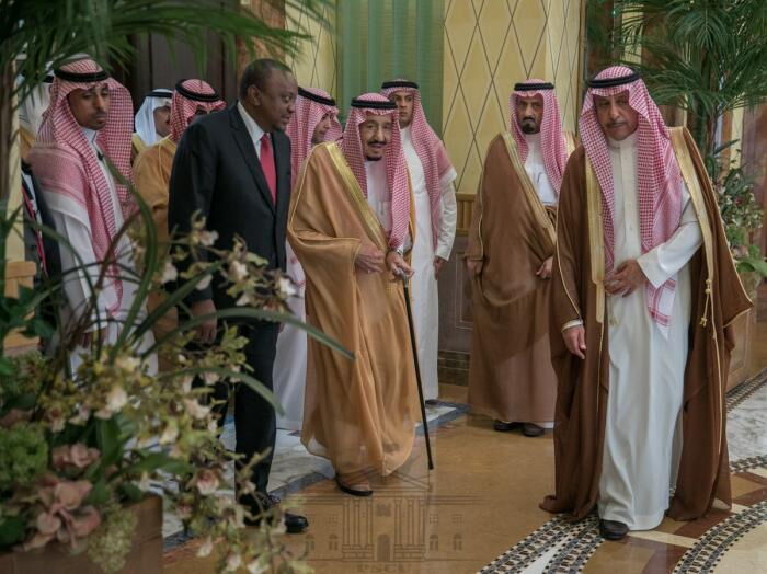 President Uhuru Kenyatta with Saudi Arabian leaders on Wednesday, October 30, 2019. 