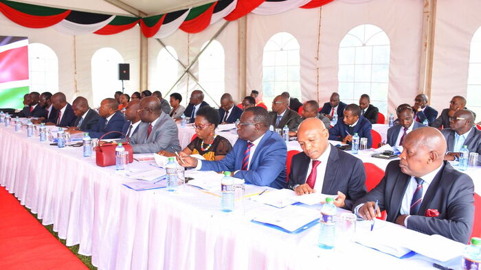 Members of the Intergovernmental Budget and Economic Council (IBEC) at a meeting at the DP's Karen Residence, Nairobi on Monday, November 11