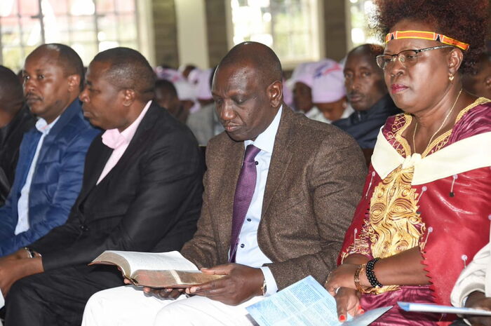 Deputy President William Ruto during a service at on Sunday, November 1.