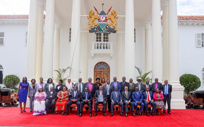 President Uhuru Kenyatta at State House after receiving the BBI report on Tuesday, November 26, 2019.