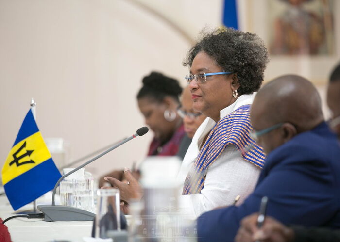 Prime Minister of Barbados, the Rt. Hon. Mia Amor Mottley on Wednesday, December 11 at State House, Nairobi in a meeting with President Kenyatta