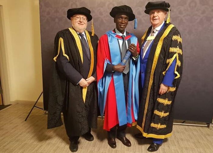 Eliud Kipchoge awarded an honorary Doctorate of Laws degree by a university in the United Kingdom on December 13, 2019.
