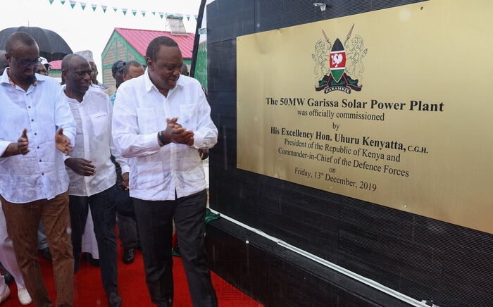 President Uhuru Kenyatta (pictured) commissioned the 54MW Garissa solar power plant on Friday, December 13.
