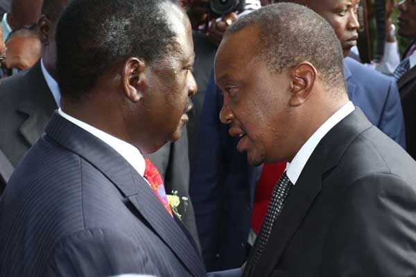 President Uhuru Kenyatta (right) and ODM leader Raila Odinga. On Tuesday, January 7, Kipchumba Murkomen warned leaders imposing themselves on the head of state that they had to re-strategise