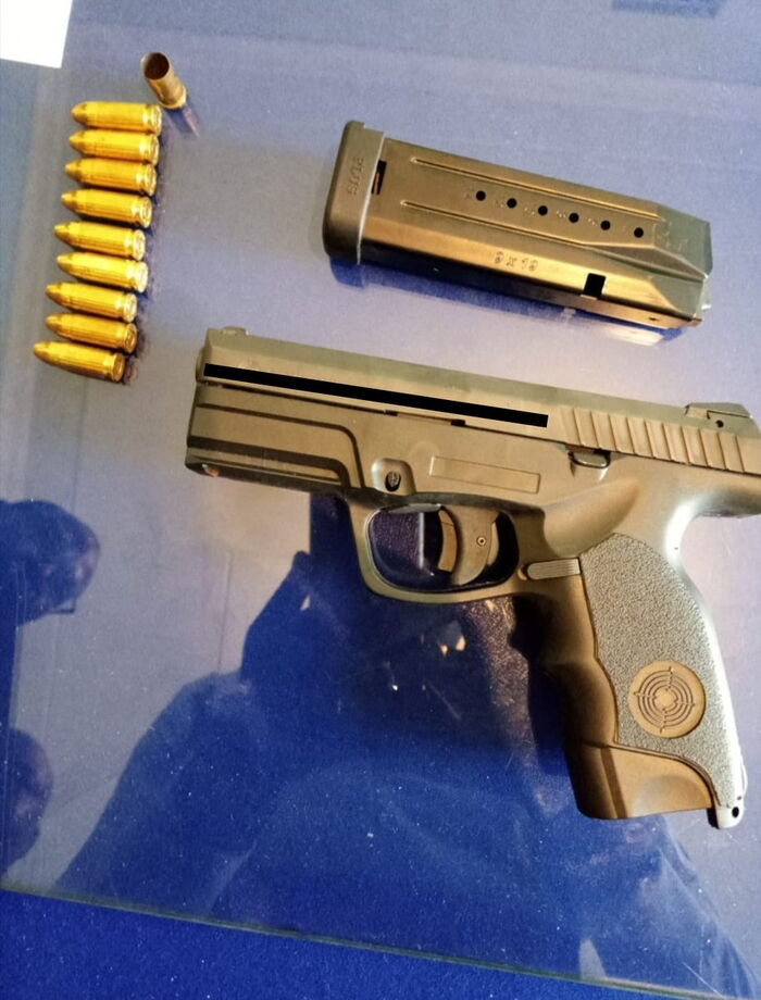 A pistol that was allegedly used in a shooting incident in a popular club in Nairobi