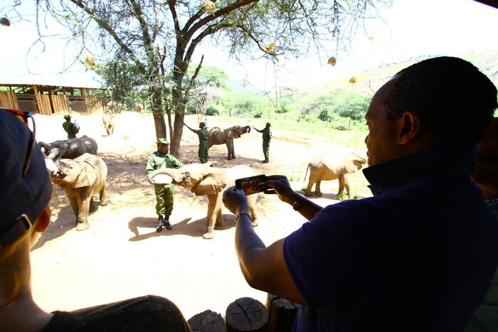 Jeff Koinange photograph taking pictures of rangers and young elephants at Northern Rangelands Trust on Sunday, January 19, 2020.