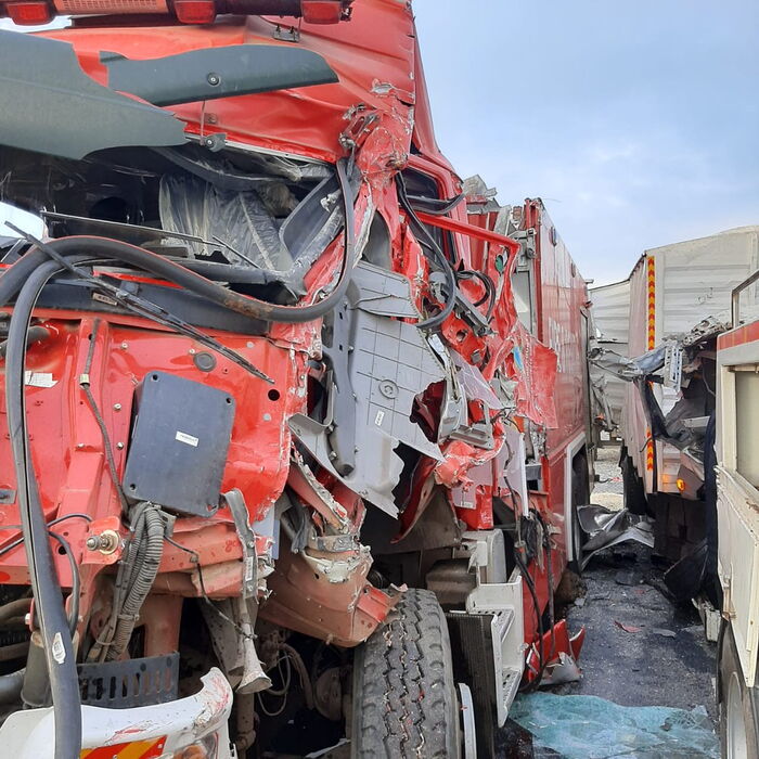The fire truck that was involved in an accident on Nakuru-Eldoret highway on January 29, 2020.