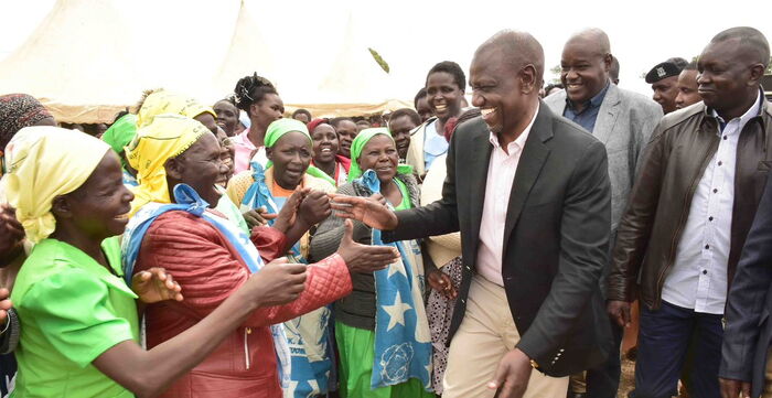 Deputy President William Ruto accompanied by Kapseret MP Oscar  Sudi when he presided over an interdenominational church fundraiser at Kapsigilai in Cherangany Constituency, Trans Nzoia County on Saturday, January 25, 2020.