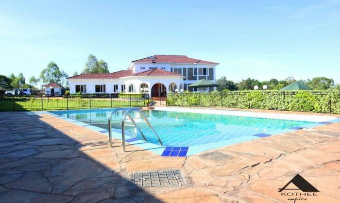 Akothee's uber posh swimming pool that is at a secluded section of her compound.