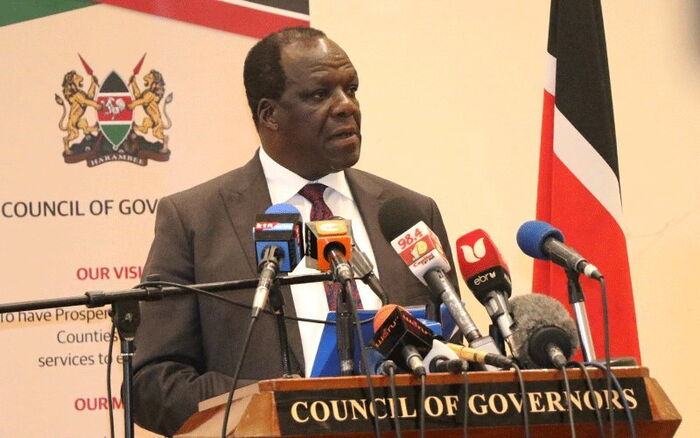Kakamega Governor Wycliffe Oparanya addresses the Council of Governors on Monday, January 20, 2022.
